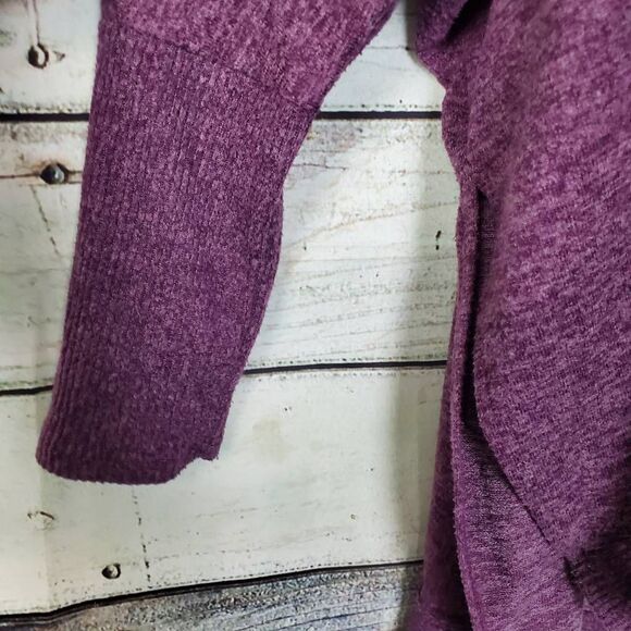 Zenana Women’s Purple Cowl Neck Oversized Poncho Sweater XL - Picture 2 of 7